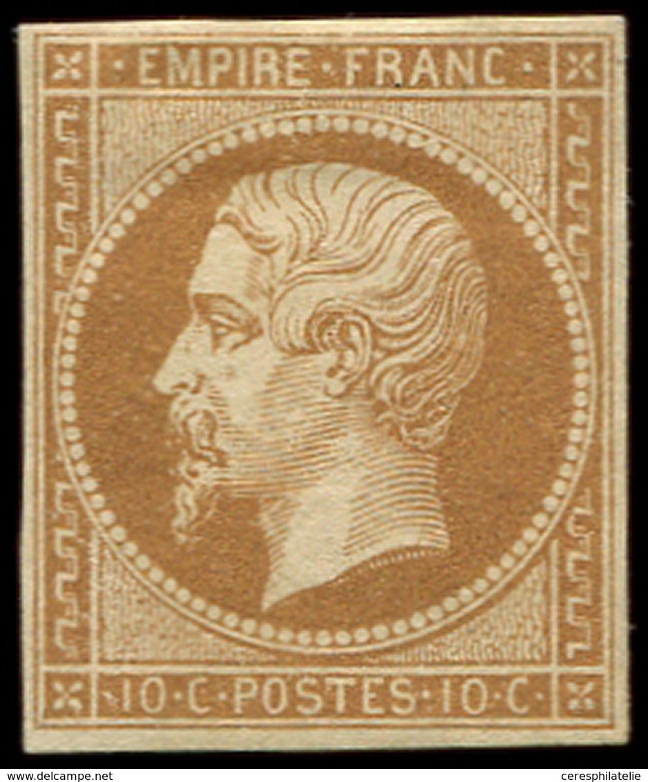 (*) EMPIRE NON DENTELE - 13B  10c. Brun Clair, T II, Petites Marges, Sinon TB - 1853-1860 Napoléon III.