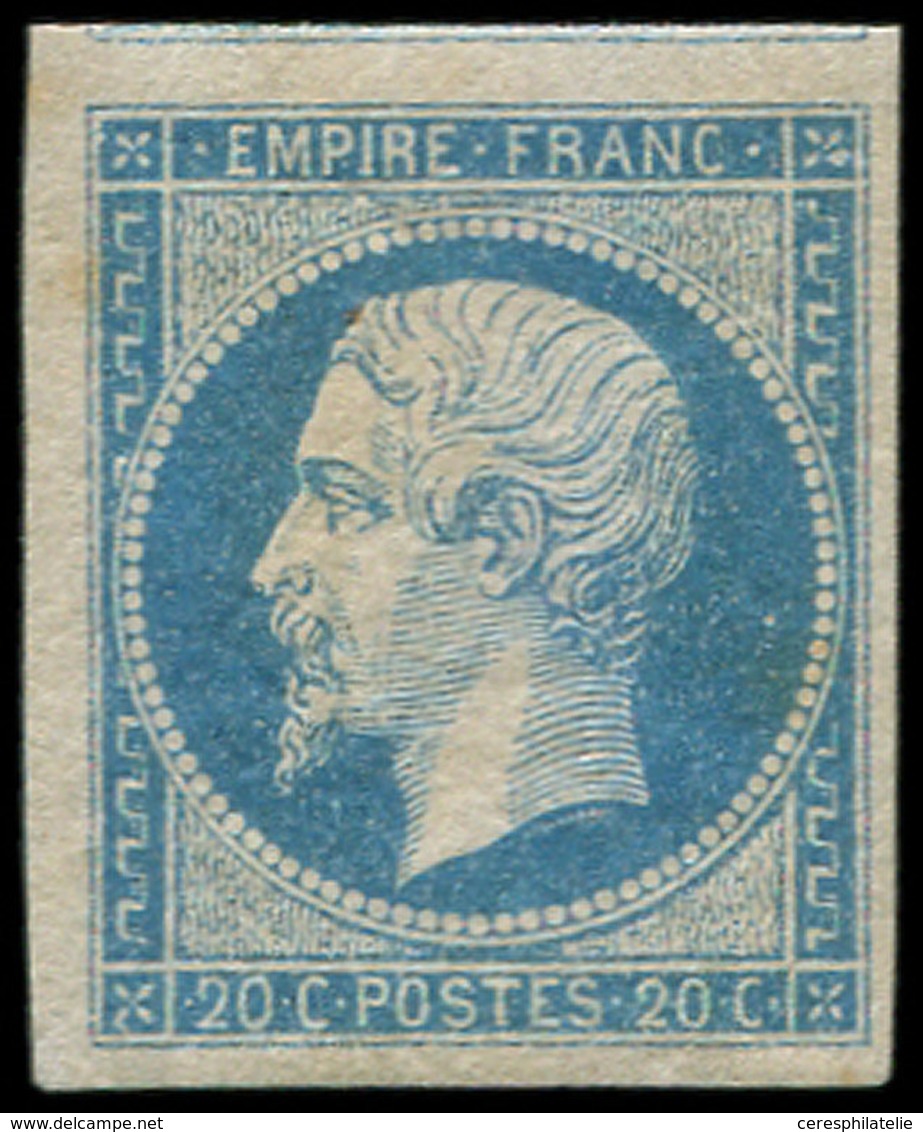 ** EMPIRE NON DENTELE - 14Af 20c. Bleu Laiteux, T I, Grandes Marges, TTB - 1853-1860 Napoléon III