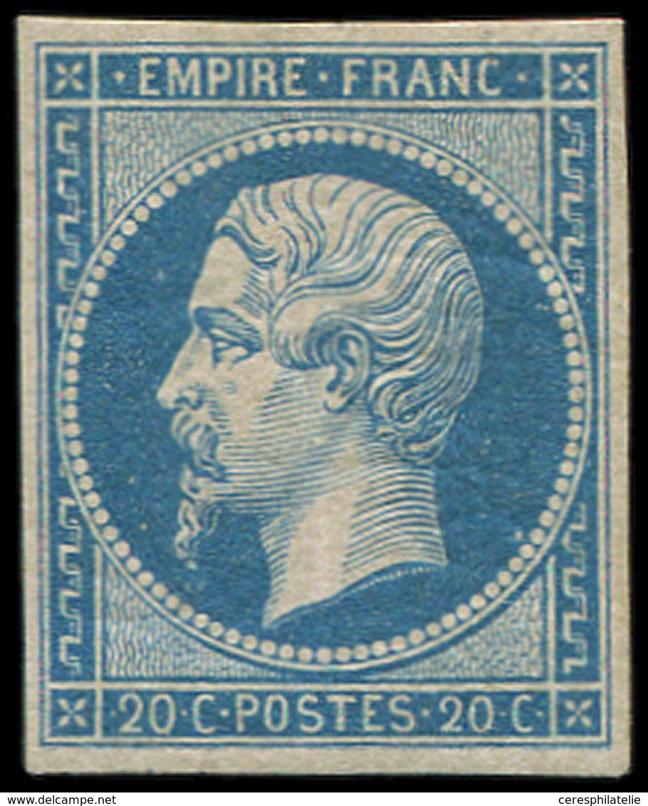 * EMPIRE NON DENTELE - 14B  20c. Bleu, T II, Inf. Trace De Ch., TB - 1853-1860 Napoleon III