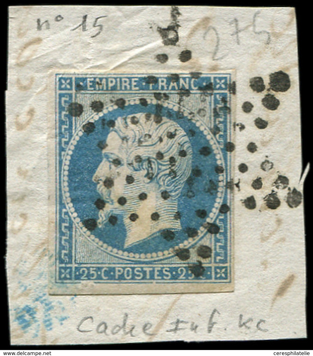 EMPIRE NON DENTELE - 15   25c. Bleu, Oblitéré ETOILE S. Fragt, TB - 1853-1860 Napoléon III.