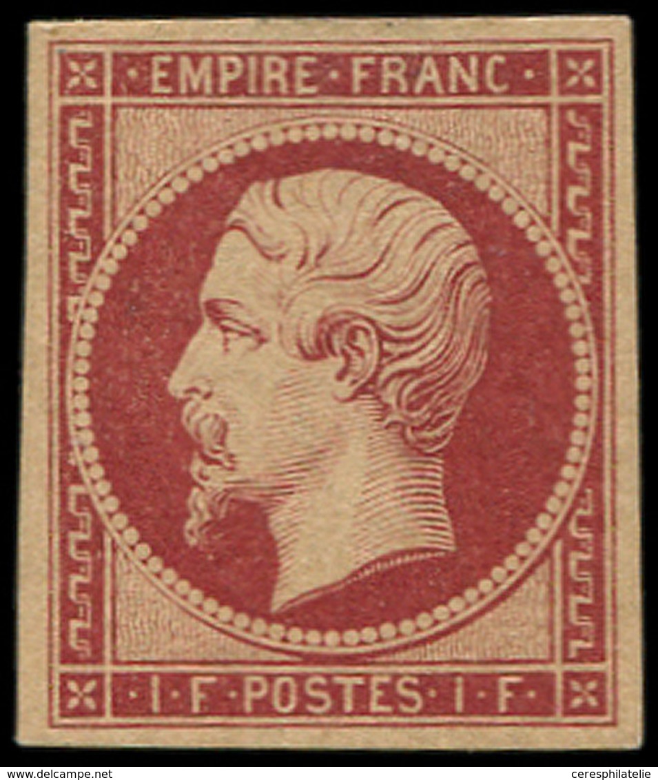 * EMPIRE NON DENTELE - R18d  1f. Carmin, REIMPRESSION, Forte Ch., TB - 1853-1860 Napoléon III.