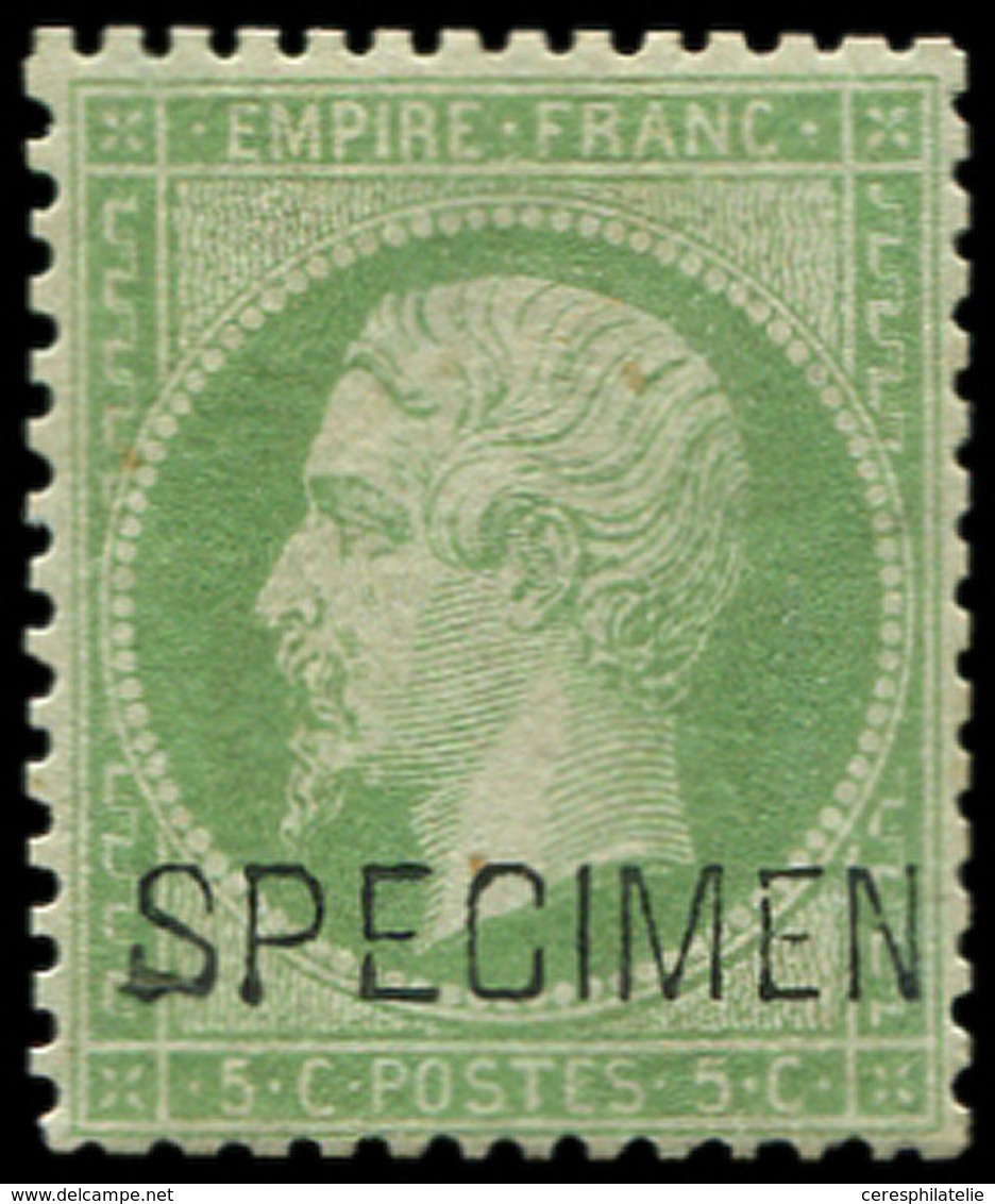 ** EMPIRE DENTELE - S20f  5c. Vert, Surchargé SPECIMEN, Bon Centrage, TTB. Br - 1862 Napoleon III