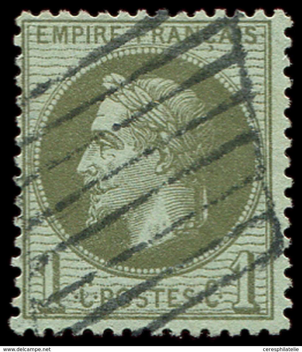 EMPIRE LAURE - 25    1c. Bronze, Obl. GRILLE De Civitta Vecchia, Pelurage, Aspect TB, R - 1863-1870 Napoléon III Lauré