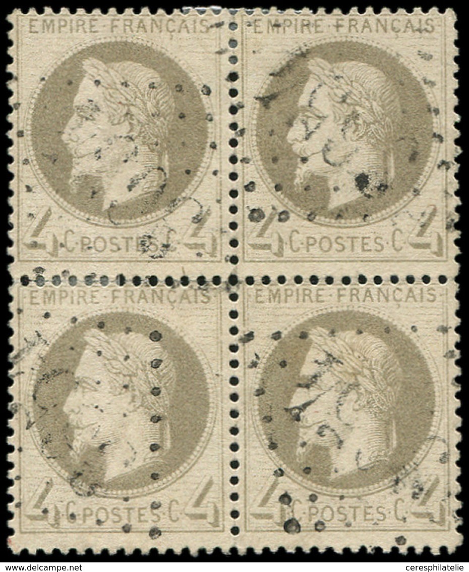 EMPIRE LAURE - 27A   4c. Gris, T I, BLOC De 4 Obl. GC 3654, TB - 1863-1870 Napoléon III Lauré