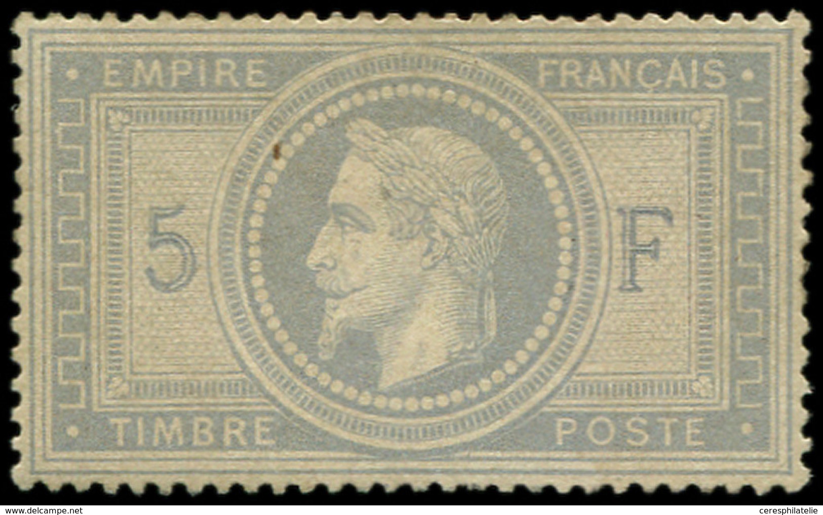 (*) EMPIRE LAURE - 33    5f. Violet-gris, Gno., TB. C - 1863-1870 Napoléon III Lauré
