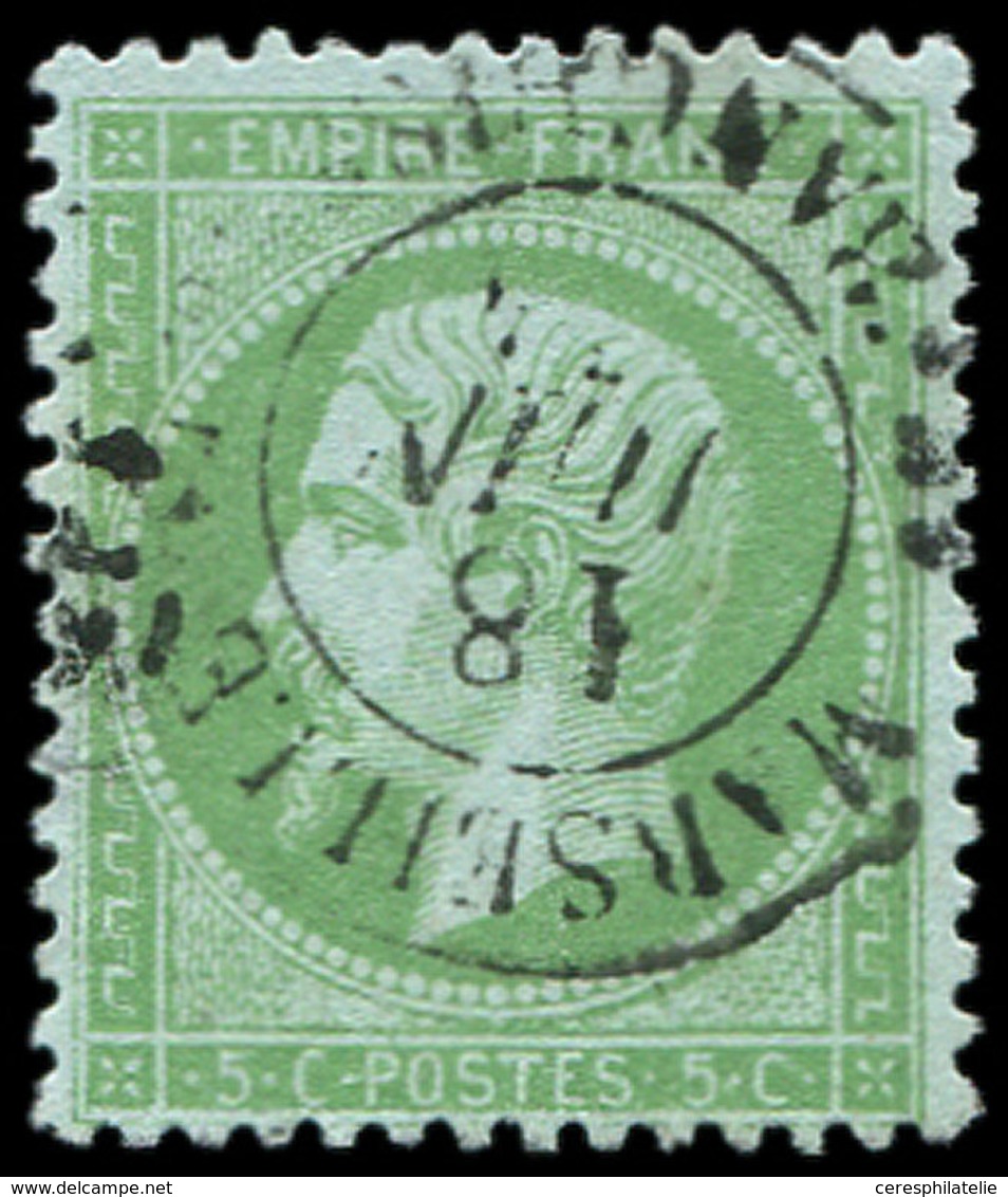 EMPIRE LAURE - 35    5c. Vert Pâle Sur Bleu, Oblitéré Càd MARSEILLE AFFRANCHISSEMENTS, TTB - 1863-1870 Napoléon III Lauré