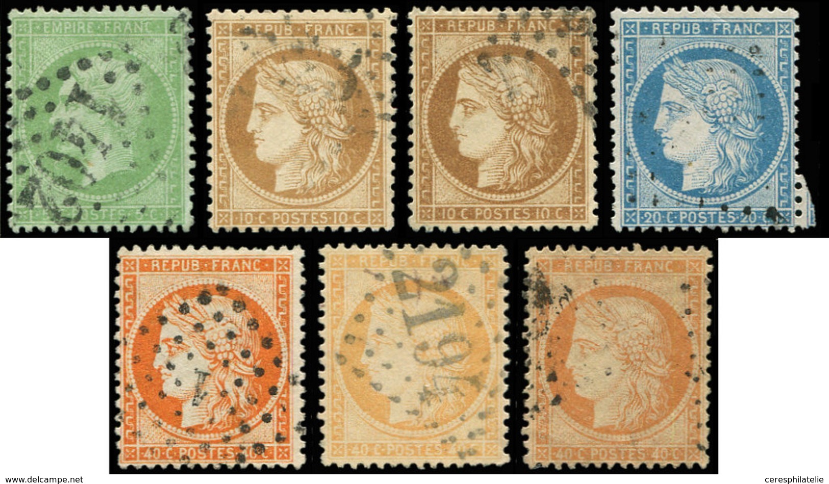 EMPIRE LAURE - 35, 36, 36a, 37, 38, 38a Et 38c (N°Cérès), Tous Obl. Et TB - 1863-1870 Napoléon III Lauré