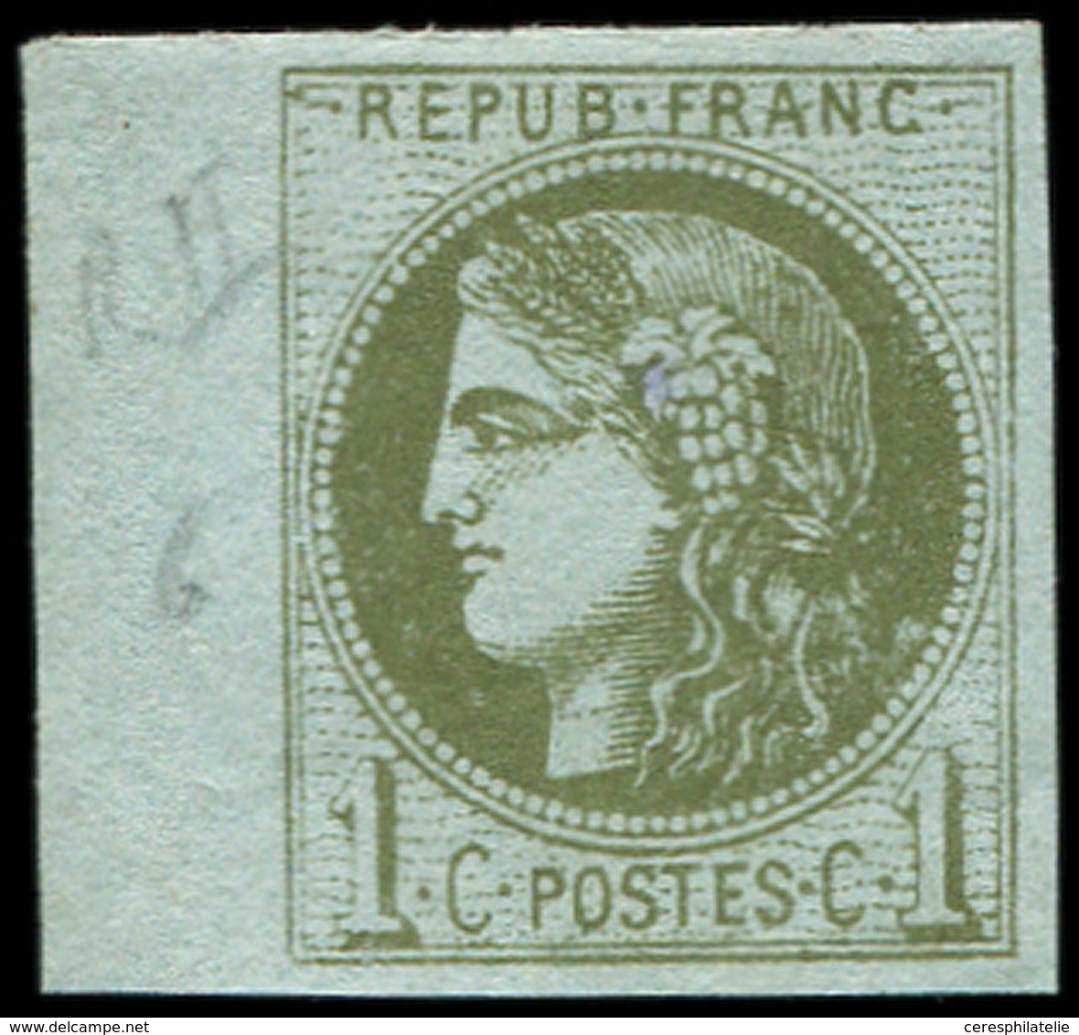 (*) EMISSION DE BORDEAUX - 39B   1c. Olive, R II, Bdf, TB - 1870 Emission De Bordeaux