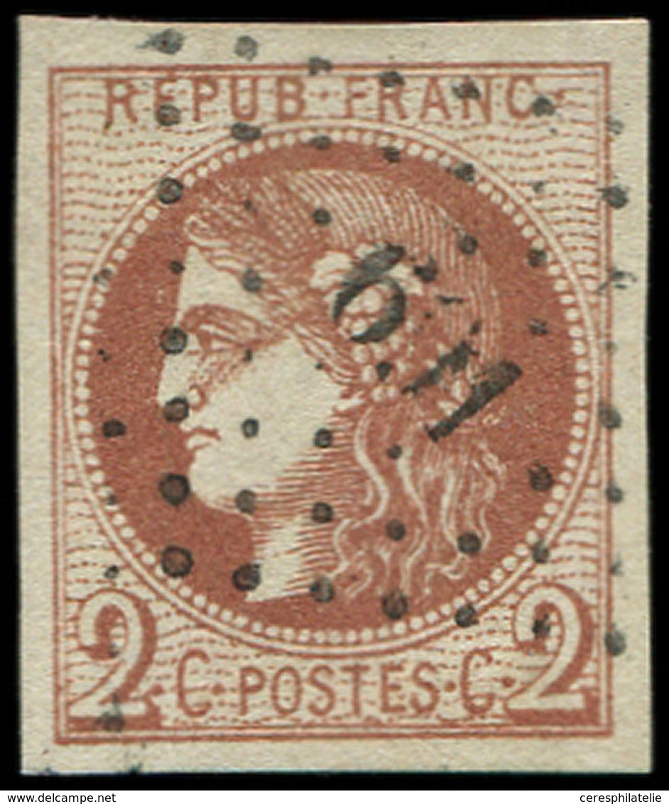 EMISSION DE BORDEAUX - 40B   2c. Brun-rouge, R II, Obl. PC Du GC 691, TTB - 1870 Ausgabe Bordeaux