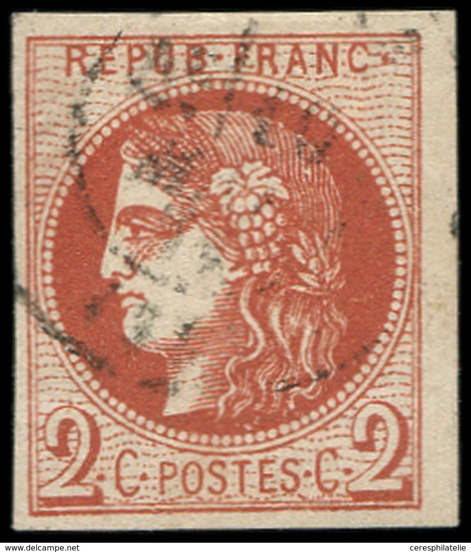 EMISSION DE BORDEAUX - 40Ba  2c. Rouge BRIQUE, R II, Obl. Càd T17, TTB. Br - 1870 Emissione Di Bordeaux