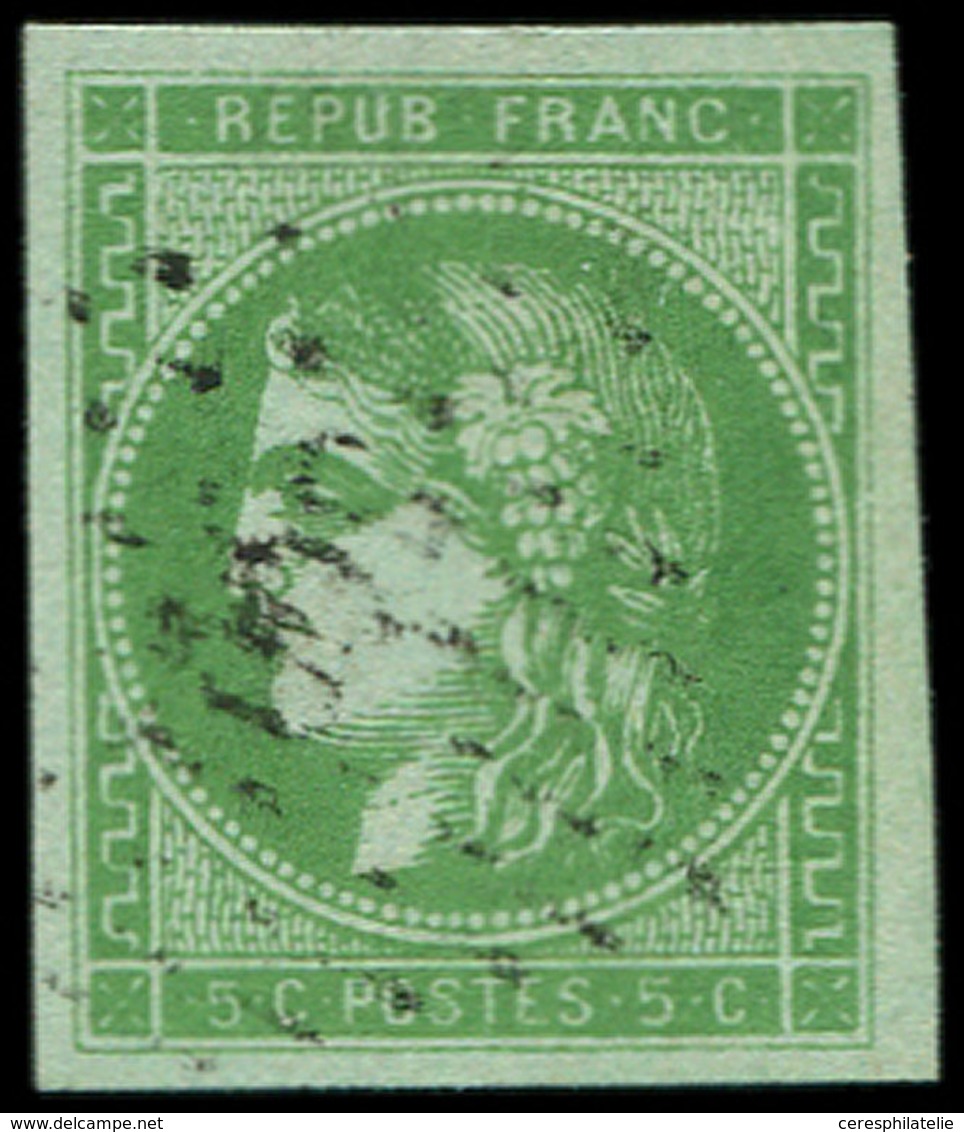 EMISSION DE BORDEAUX - 42B   5c. Vert-jaune, R II, Obl. PC Du GC, Nuance Soutenue, TB/TTB - 1870 Ausgabe Bordeaux