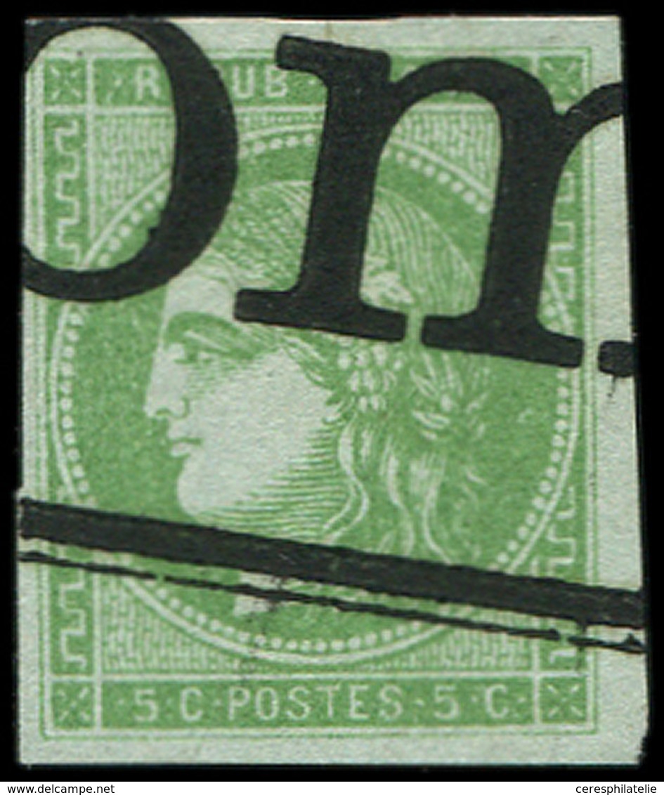 EMISSION DE BORDEAUX - 42B   5c. Vert-jaune, R II, Oblitéré TYPO, TB - 1870 Bordeaux Printing