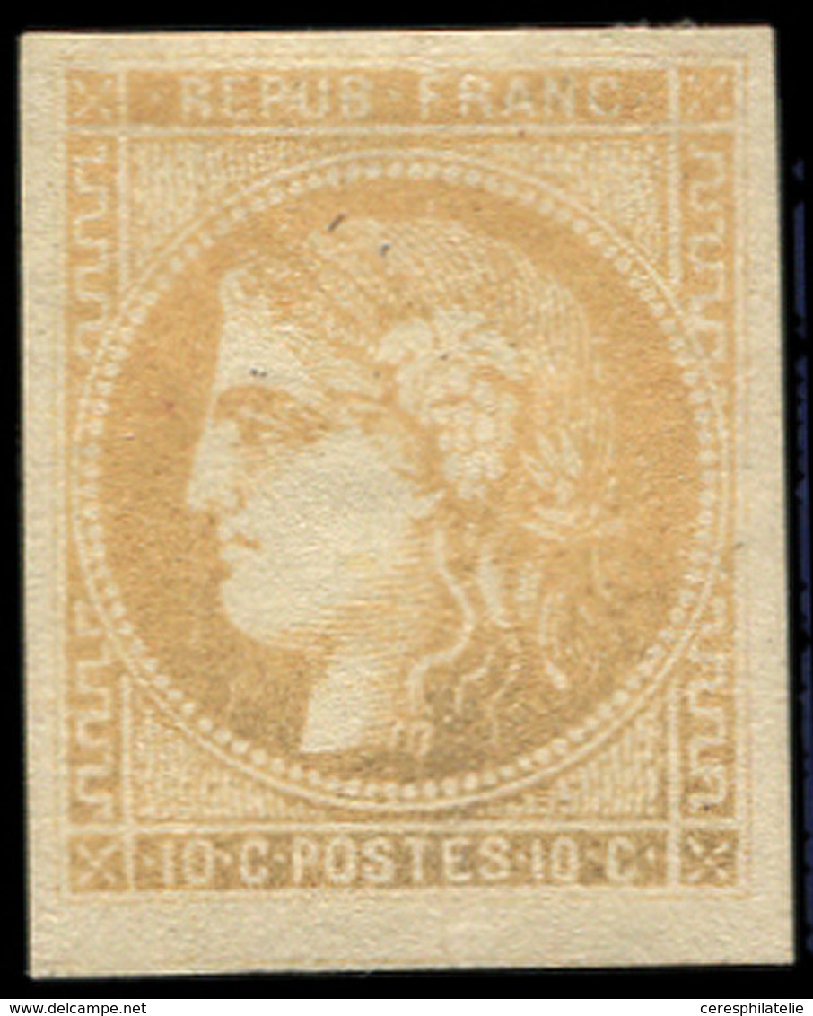 * EMISSION DE BORDEAUX - 43B  10c. Bistre-jaune, R II, Forte Ch., TB - 1870 Ausgabe Bordeaux