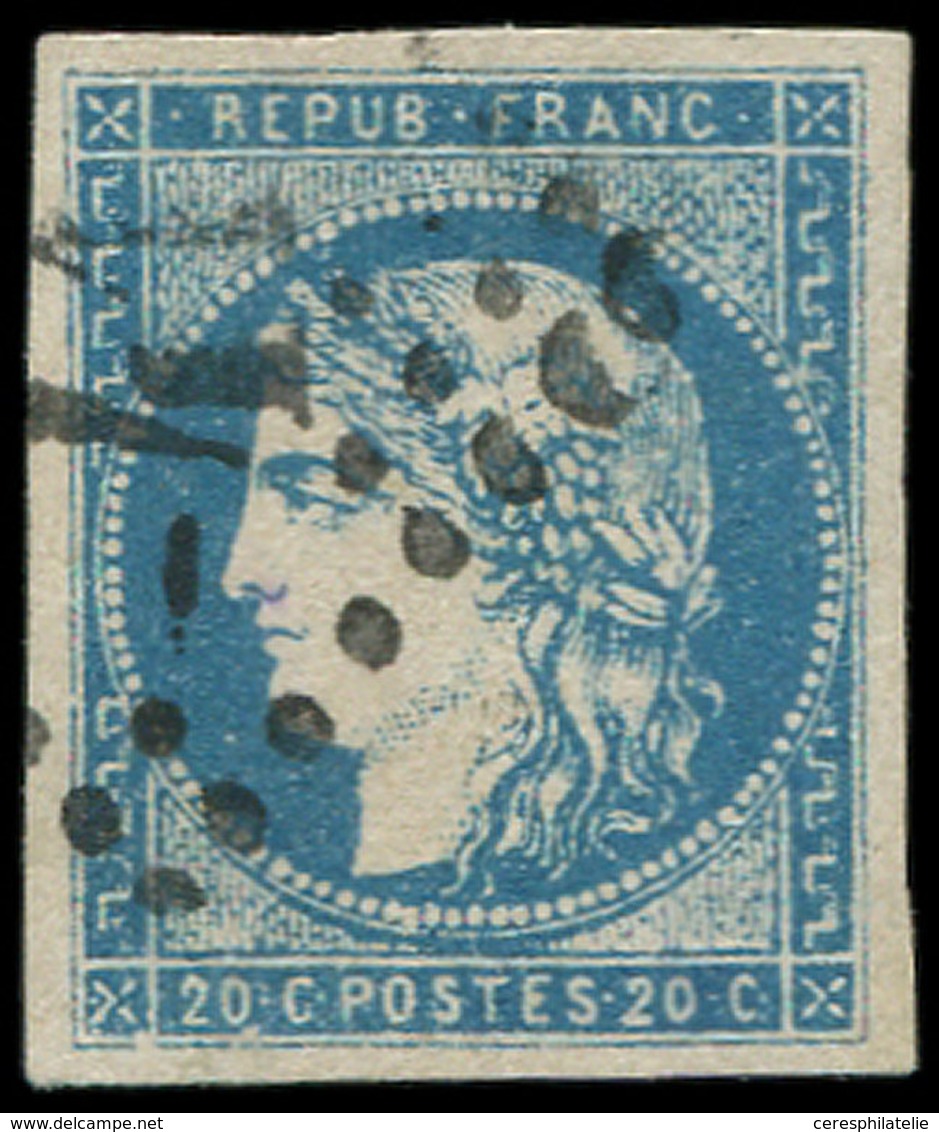 EMISSION DE BORDEAUX - 44A  20c. Bleu, T I, R I, Oblitéré GC, TB - 1870 Emissione Di Bordeaux