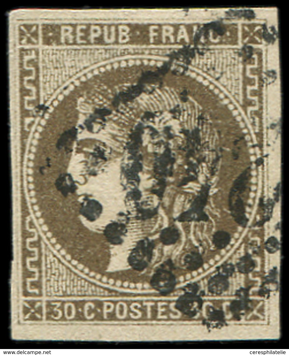 EMISSION DE BORDEAUX - 47   30c. Brun, Oblitéré GC, TB - 1870 Emissione Di Bordeaux