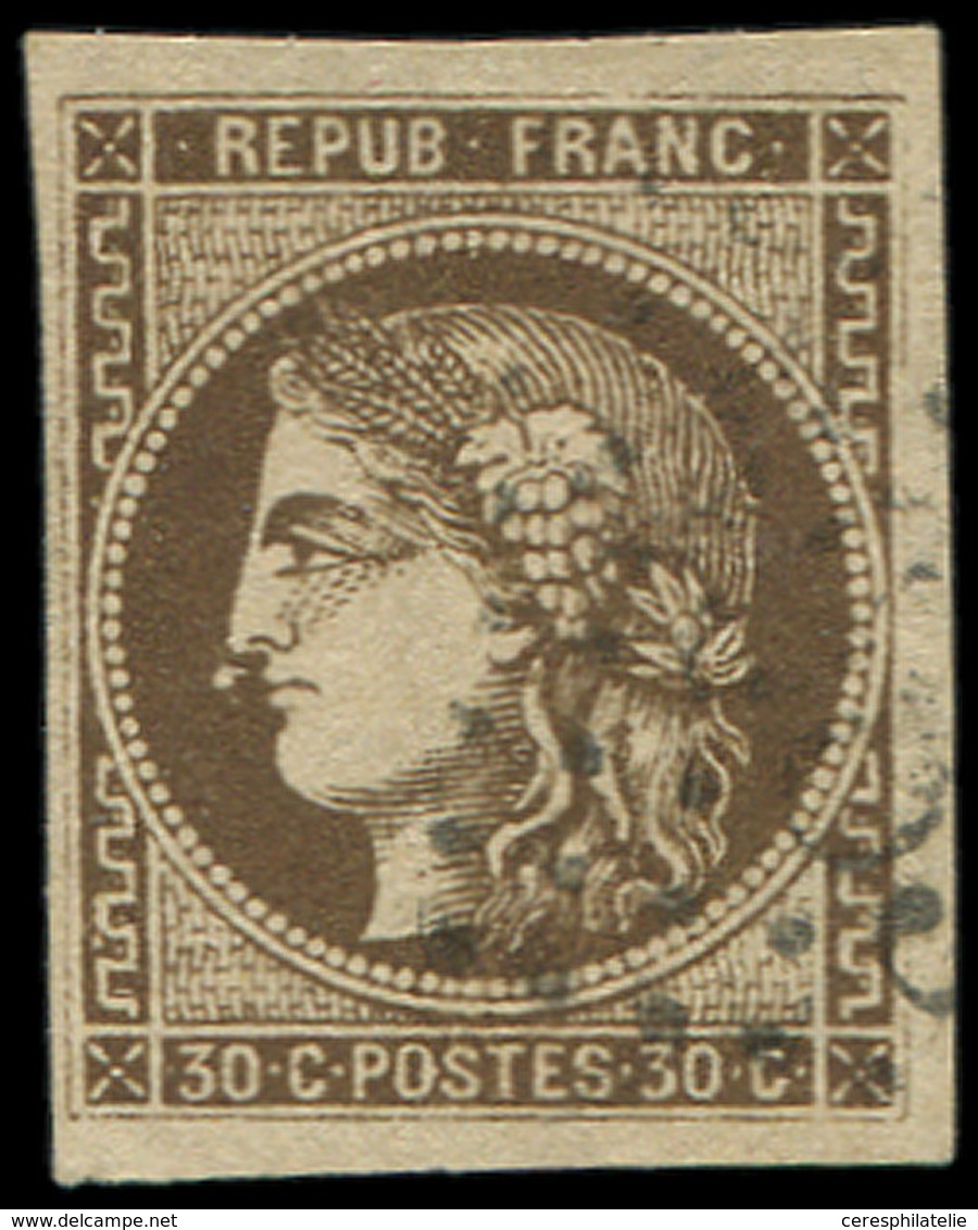 EMISSION DE BORDEAUX - 47   30c. Brun, Oblitéré GC, TB - 1870 Emissione Di Bordeaux