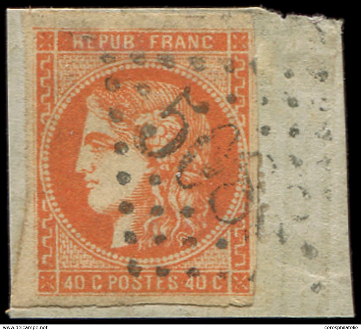 EMISSION DE BORDEAUX - 48   40c. Orange, Oblitéré GC 5080 Sur Fragment, TB - 1870 Emissione Di Bordeaux