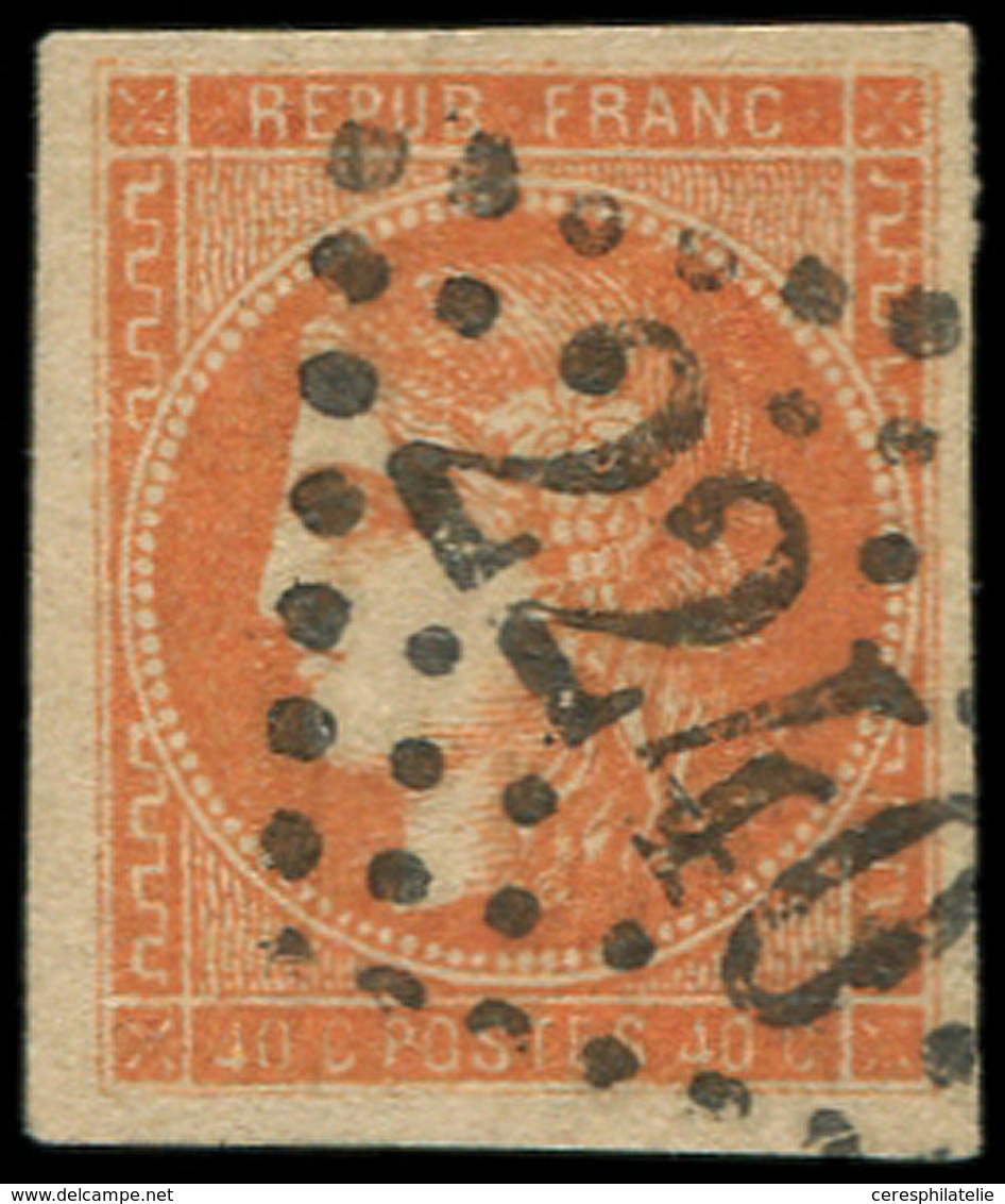 EMISSION DE BORDEAUX - 48   40c. Orange, Oblitéré GC 2240, TB. Br - 1870 Emissione Di Bordeaux