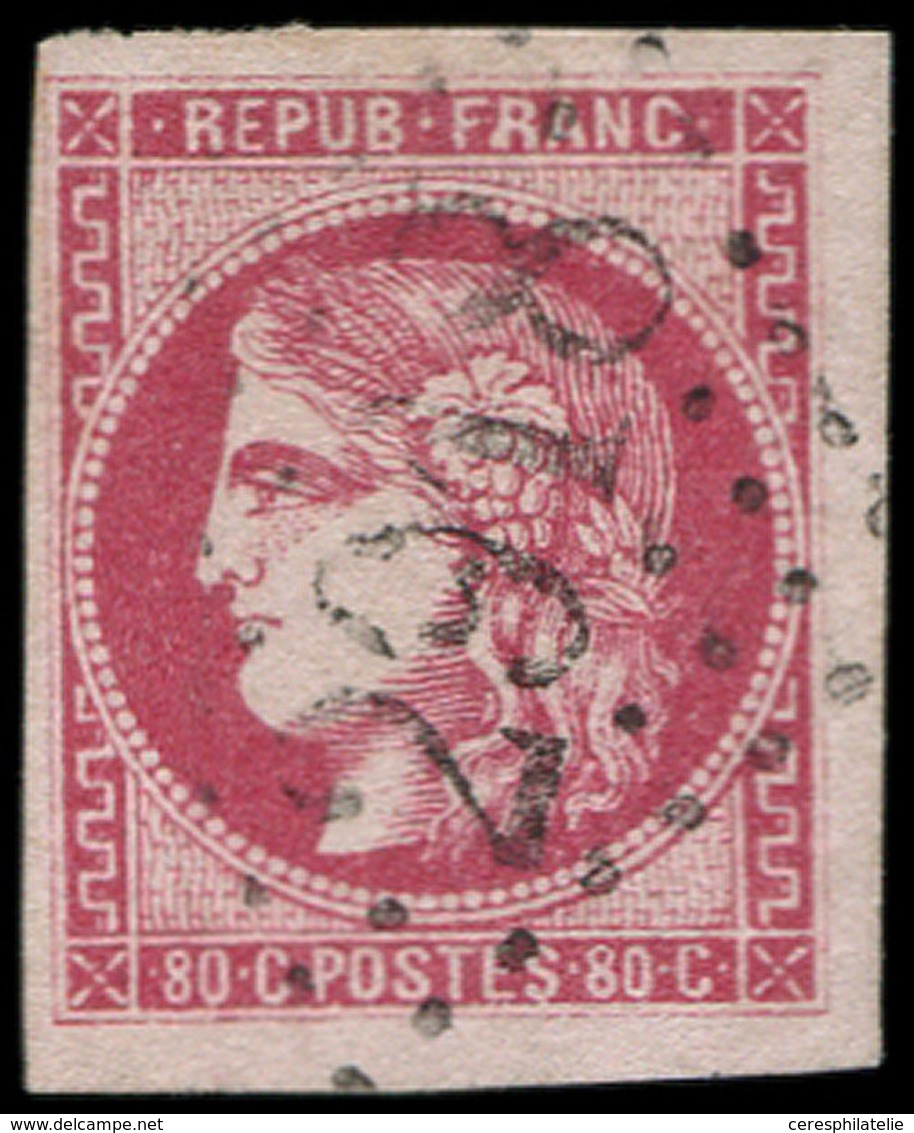 EMISSION DE BORDEAUX - 49   80c. Rose, Nuance Soutenue, Obl. GC 2918, TB - 1870 Emissione Di Bordeaux