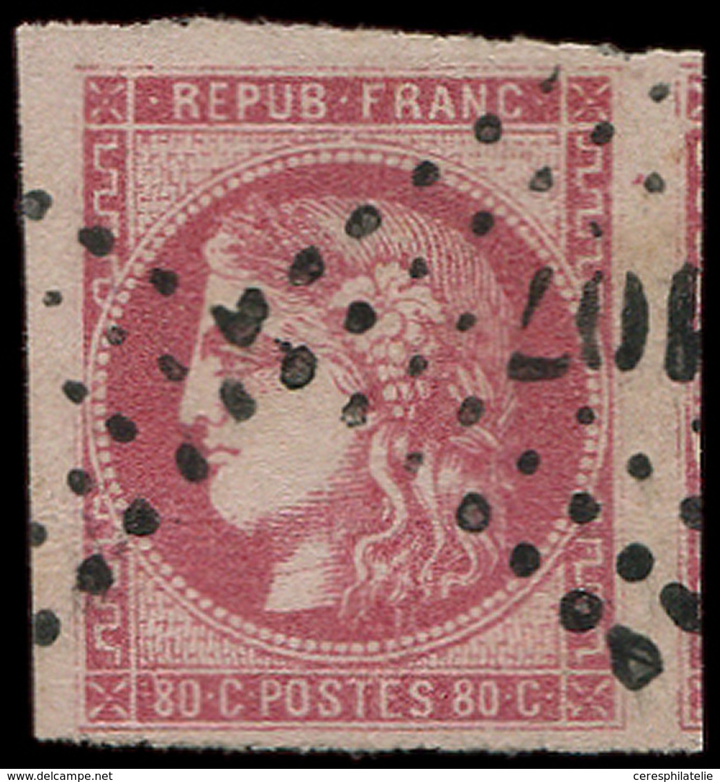 EMISSION DE BORDEAUX - 49   80c. Rose, Voisin à Droite, Obl. PC Du GC, TTB/Superbe - 1870 Emissione Di Bordeaux