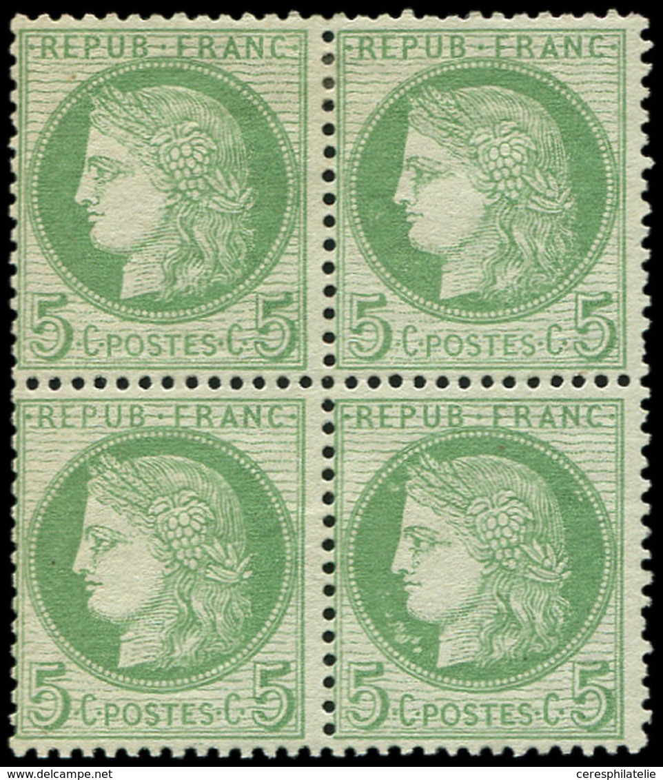 * CERES DENTELE - 53a   5c. Vert Sur Blanc, BLOC De 4, TB - 1871-1875 Cérès