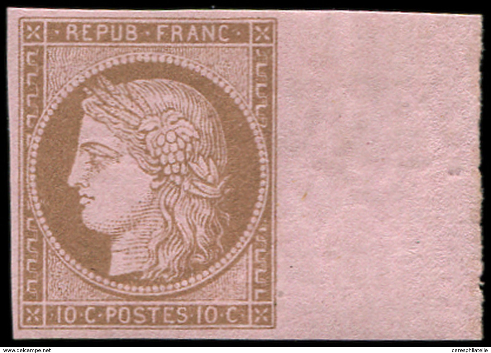 * CERES DENTELE - 58b  10c. Brun Sur Rose, NON DENTELE, Bdf, TB. J - 1871-1875 Cérès