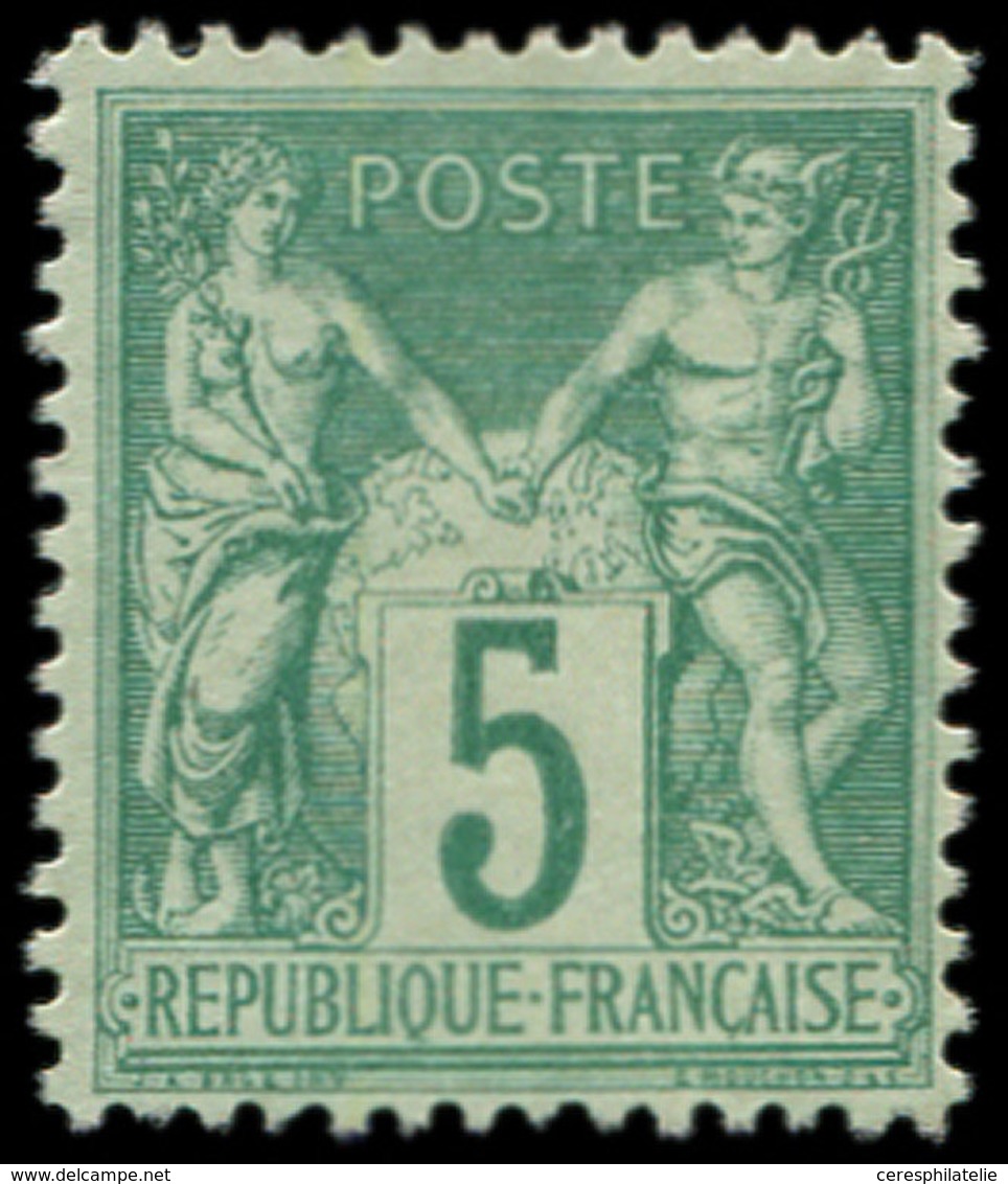 (*) TYPE SAGE - 64    5c. Vert, T I, Tirage De L'Exposition De 1900, RR, TB, Certif. JF Brun - 1876-1878 Sage (Type I)
