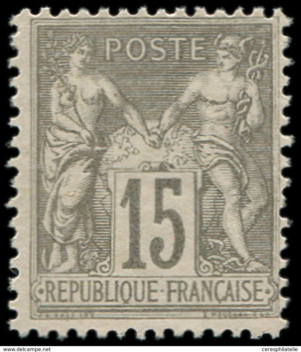 (*) TYPE SAGE - 77   15c. Gris, Tirage De L'exposition De 1900, RR, TB, Certif. JF Brun - 1876-1878 Sage (Tipo I)