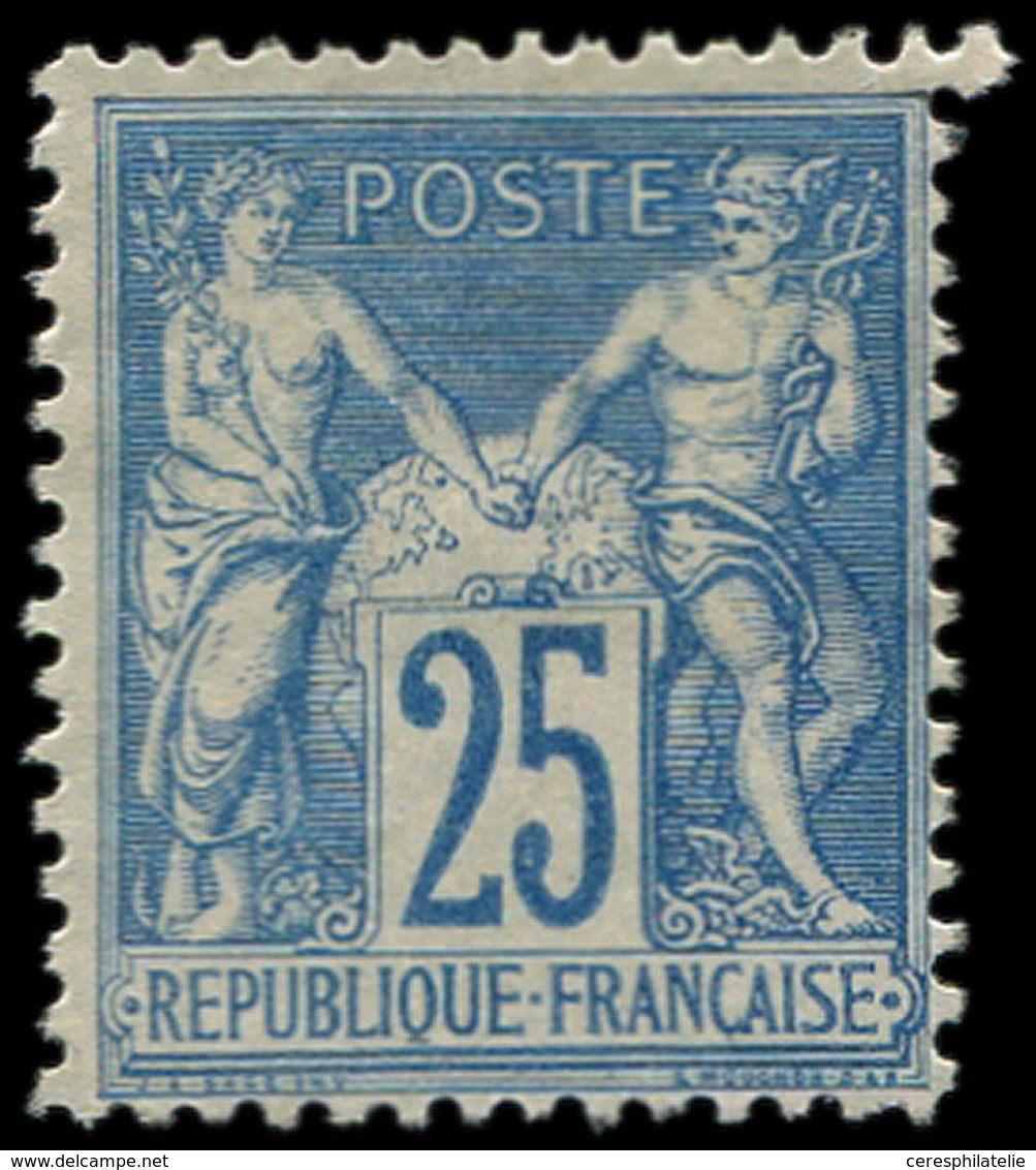 (*) TYPE SAGE - 79   25c. Bleu, Type I, NON EMIS, Tirage De L'Exposition De 1900, RR, TB, Certif. JF Brun - 1876-1878 Sage (Tipo I)