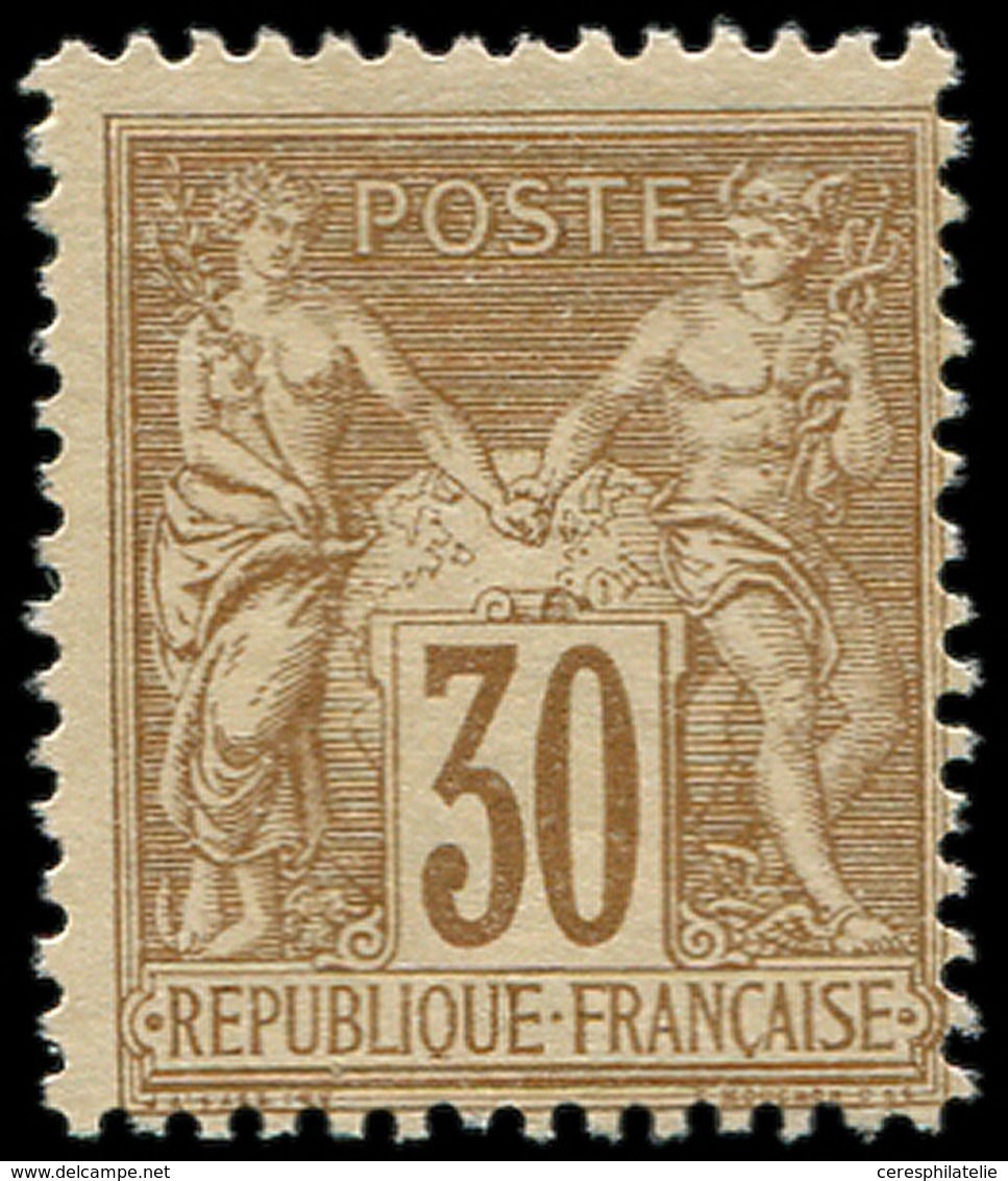 (*) TYPE SAGE - 80   30c. Brun-jaune, Tirage De L'Exposition De 1900, RR, TB, Certif. JF Brun - 1876-1878 Sage (Tipo I)