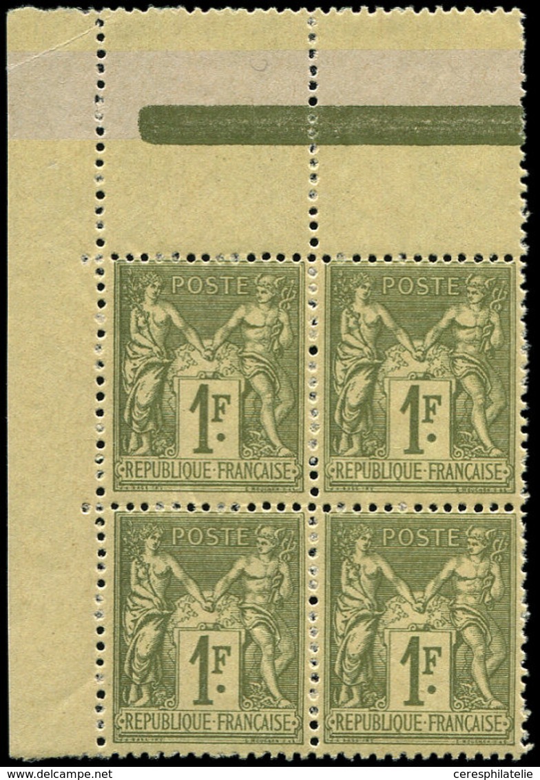 ** TYPE SAGE - 82    1f. Olive, BLOC De 4 Cdf, TB - 1876-1878 Sage (Type I)