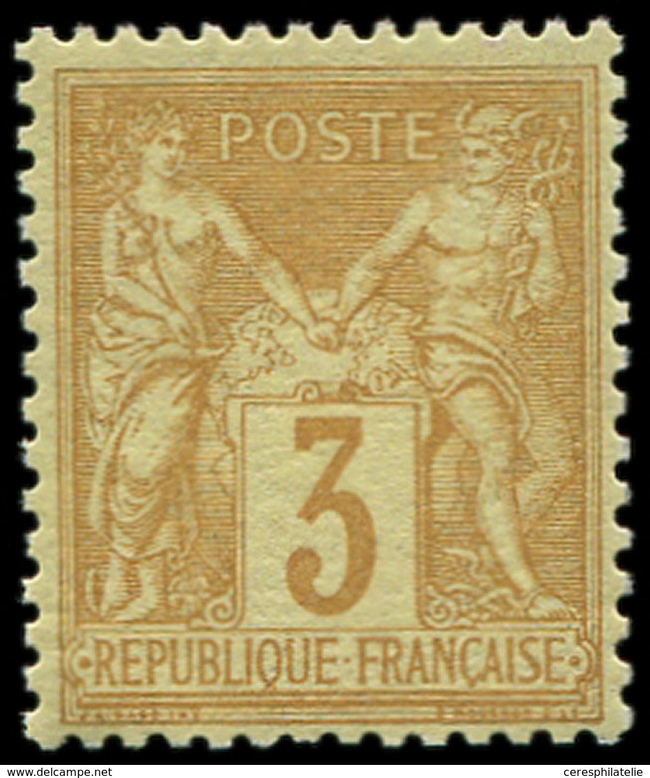 ** TYPE SAGE - 86    3c. Bistre-jaune, Bien Centré, TB. C - 1876-1878 Sage (Type I)