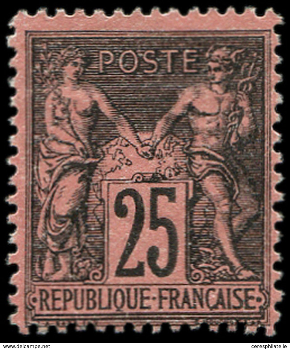 (*) TYPE SAGE - 91   25c. Noir Sur Rouge, Type I, NON EMIS, Tirage De L'Exposition De 1900, Pli Sinon TB, RR, Certif. JF - 1876-1878 Sage (Tipo I)