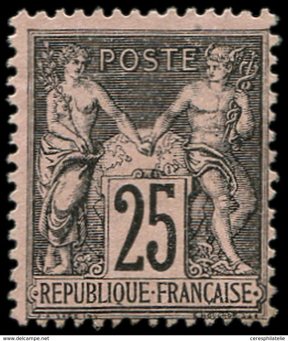 (*) TYPE SAGE - 97   25c. Noir Sur Rose, Type I, NON EMIS, Tirage De L'Exposition De 1900, TB, RR, Certif. JF Brun - 1876-1878 Sage (Typ I)