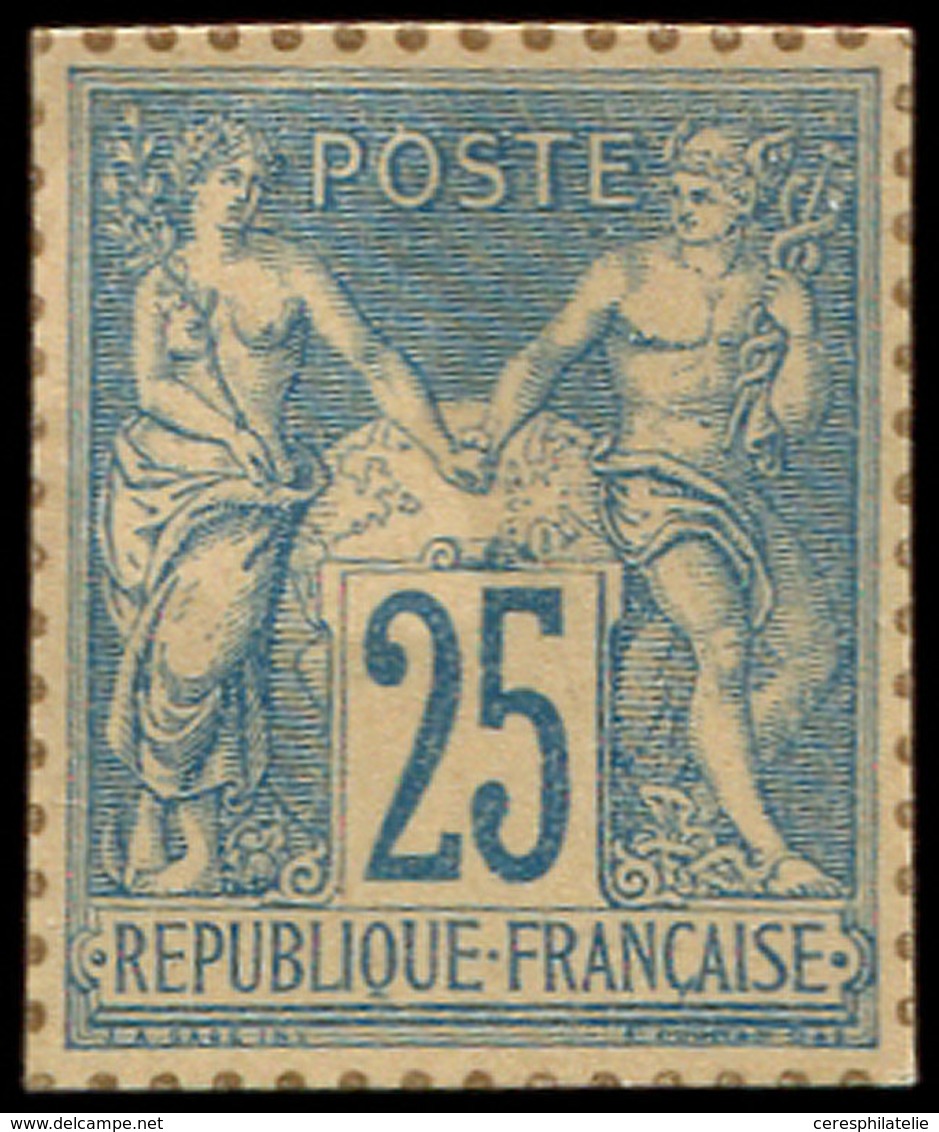 (*) TYPE SAGE - 79   25c. Bleu, NON DENTELE Sur Bristol, Dentelure Figurée, TB - 1876-1898 Sage (Tipo II)