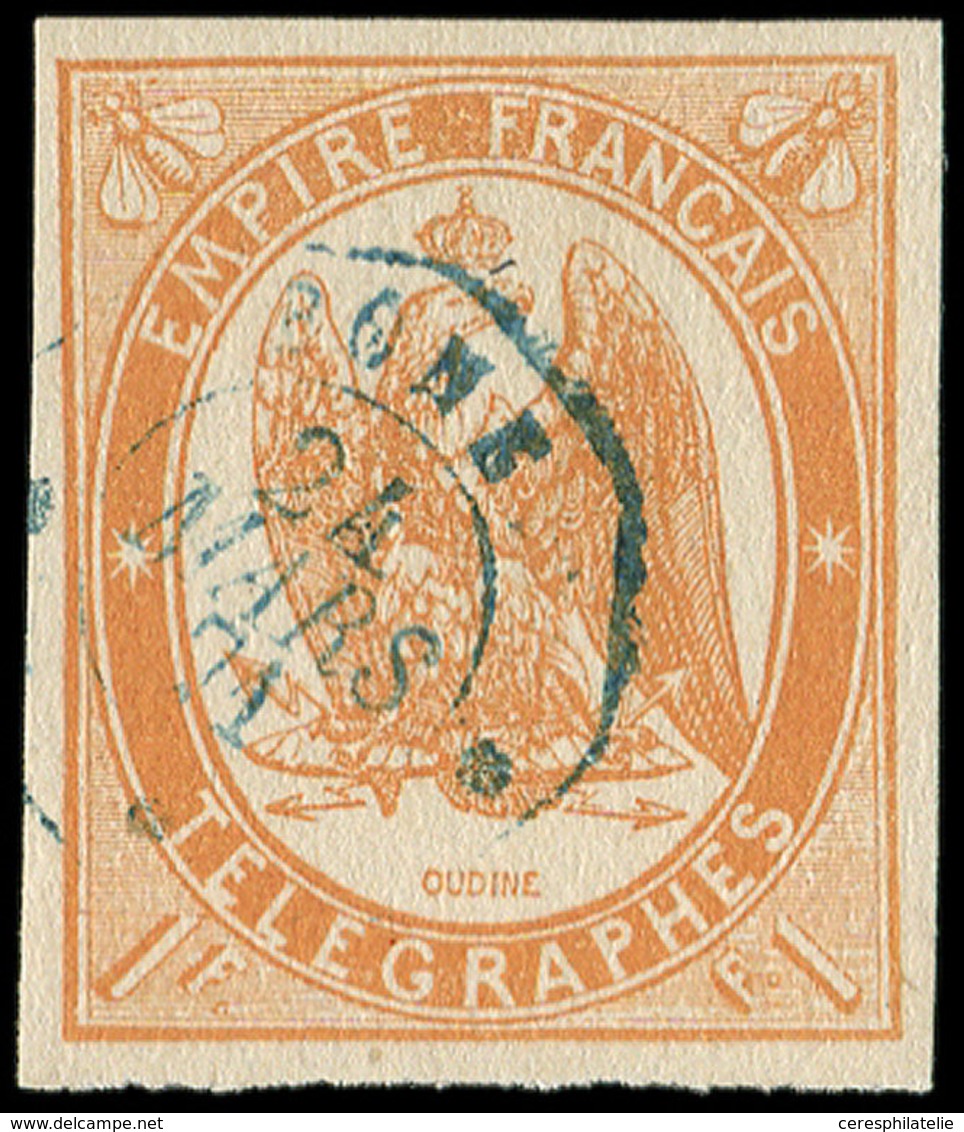 TELEGRAPHE - Télégraphe 3 : 1f. Orange, Obl. Càd BONE, TB/TTB - Telegrafi E Telefoni