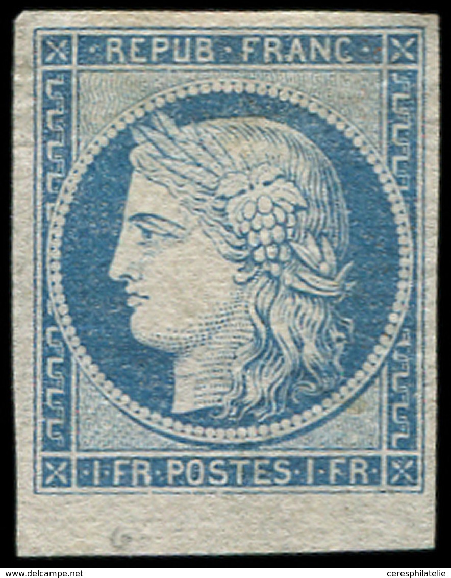 (*) ESSAIS -  6 : 1f. Bleu, Papier Pelure, Petit Bdf, TB - Altri & Non Classificati