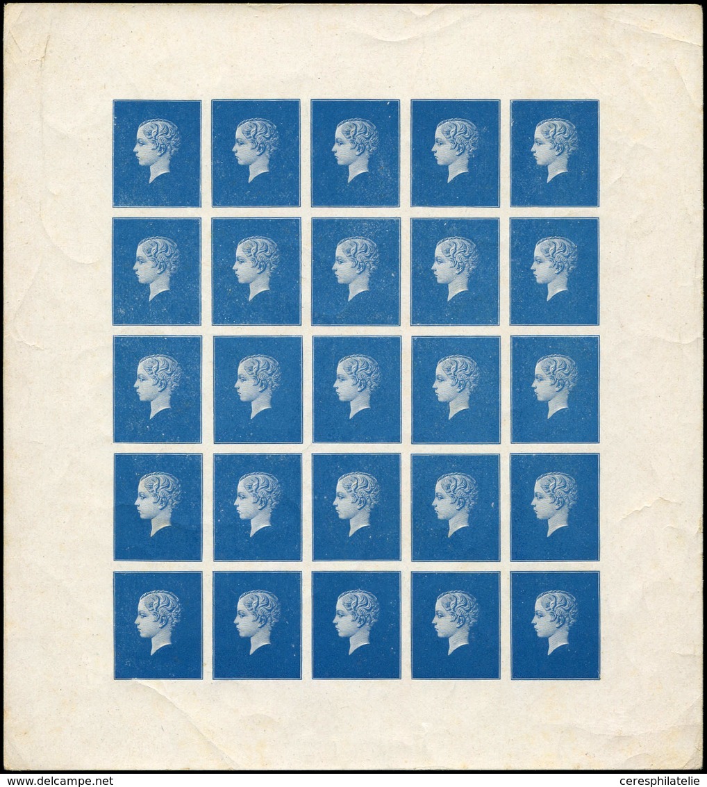 (*) ESSAIS -  1869 : Prince Impérial, En Bleu, FEUILLE De 25, TB - Altri & Non Classificati