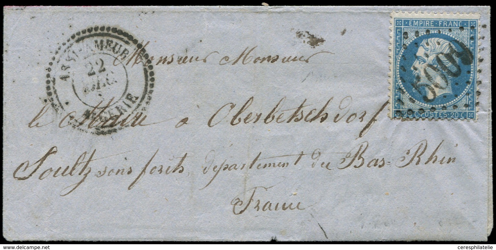 Let LETTRES ET OBLITERATIONS D'ALGERIE - N°22 Obl. GC 5009 S. LSC, Càd ASSI-AMEUR 22/12/63, TB - 1849-1876: Classic Period