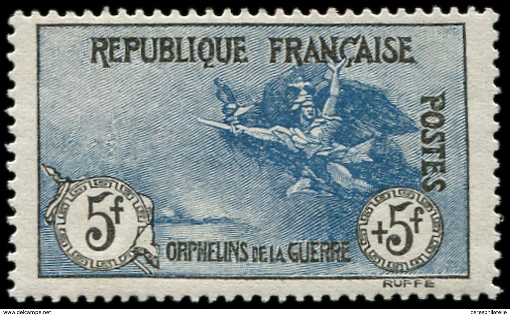 ** EMISSIONS DU XXème SIECLE - 155   1ère Série Orphelins,  5f. + 5f. Noir Et Bleu, Inf. Trace D'adh. Dans Un Angle, Sin - Nuovi