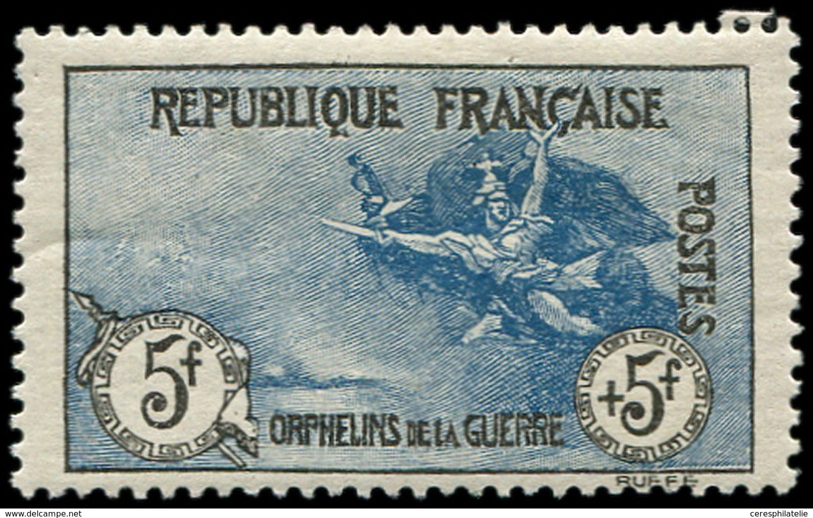 * EMISSIONS DU XXème SIECLE - 155   1ère Série Orphelins,  5f. + 5f. Noir Et Bleu, TB - Nuovi