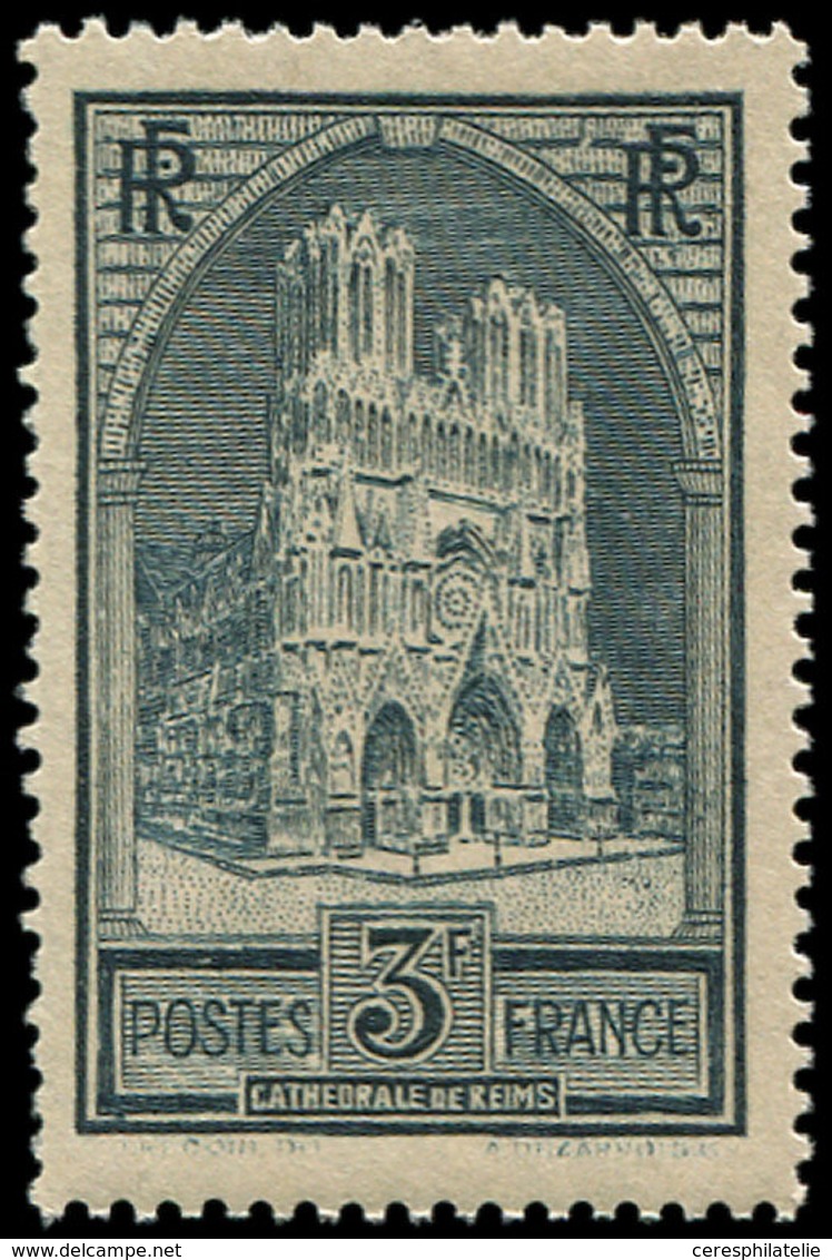 ** EMISSIONS DU XXème SIECLE - 259   Cathédrale De Reims, 3f. Ardoise, T I, TB - Nuovi