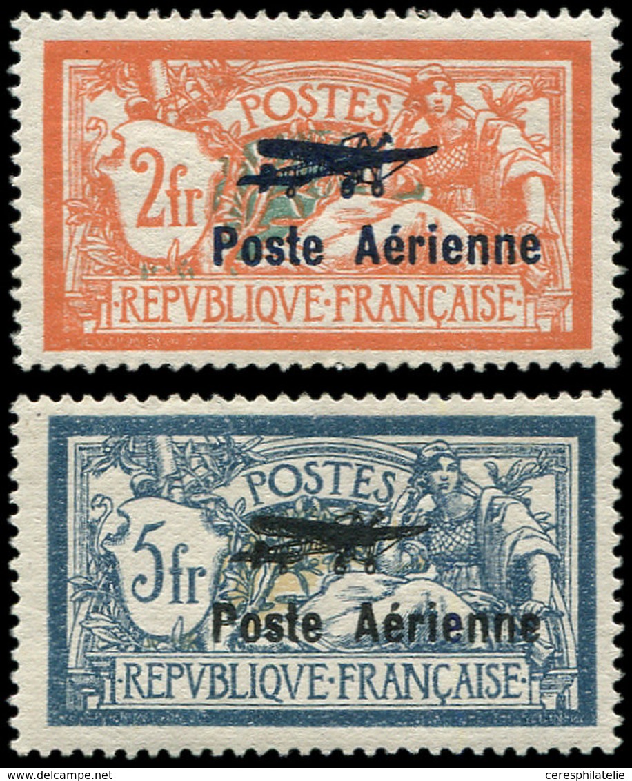 ** POSTE AERIENNE - 1/2 2f. Et 5f., Très Bien Centrés, TTB - 1927-1959 Ungebraucht