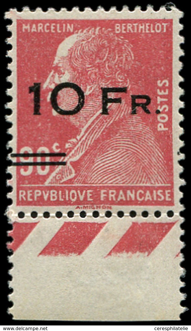 ** POSTE AERIENNE - 3   10Fr. Sur 90c. Rouge, Berthelot "ILE De FRANCE", Bdf, TTB. Br - 1927-1959 Neufs