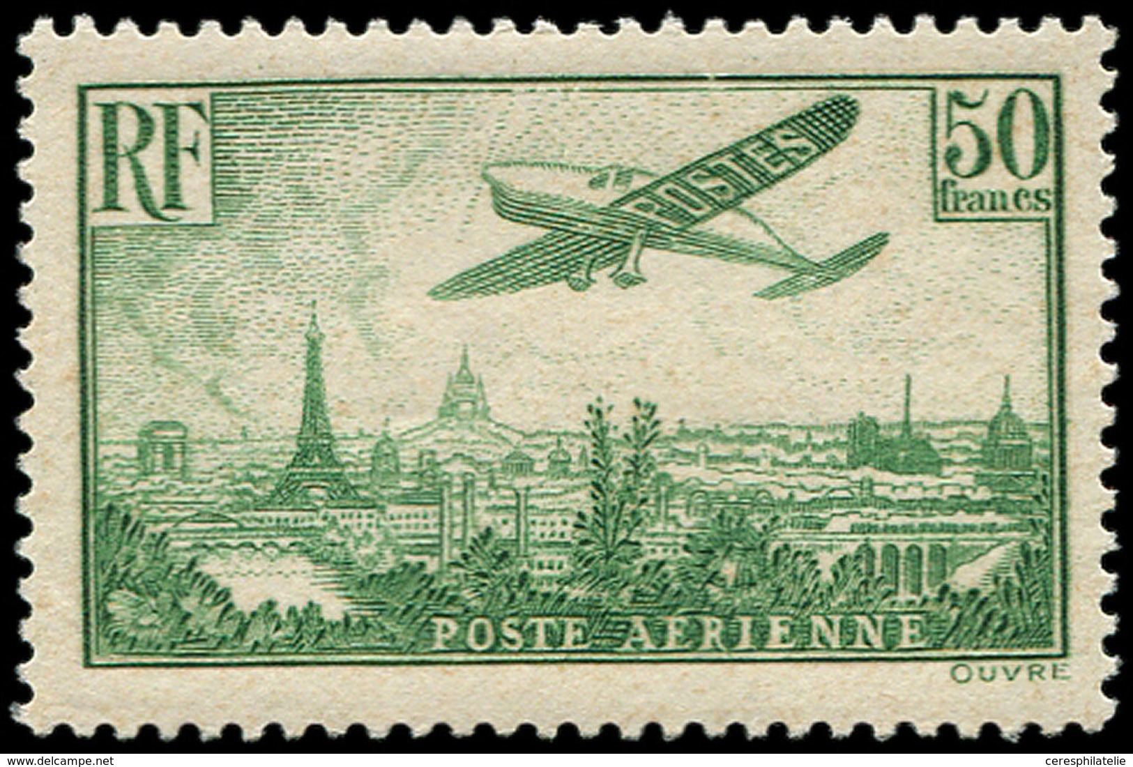 ** POSTE AERIENNE - 14  50f. Vert-jaune, TB - 1927-1959 Nuovi