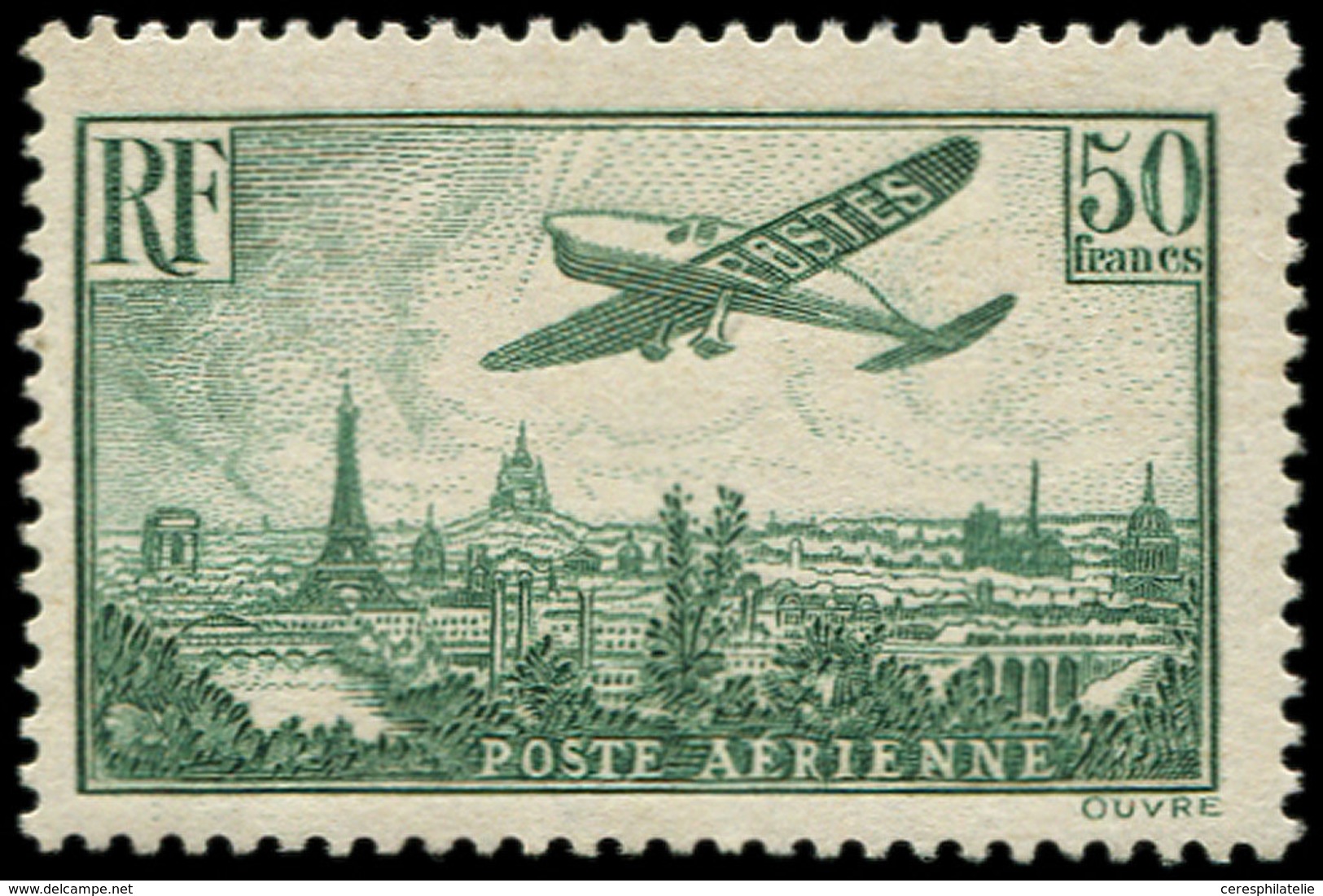 ** POSTE AERIENNE - 14b 50f. Vert FONCE, TB - 1927-1959 Neufs