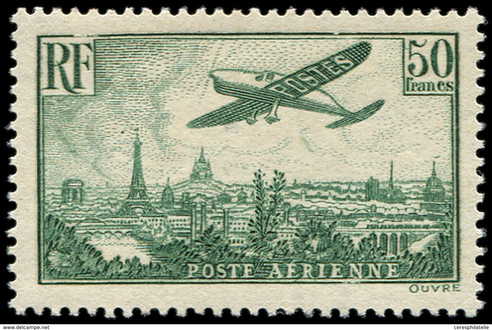 * POSTE AERIENNE - 14b 50f. Vert FONCE, TB - 1927-1959 Nuovi