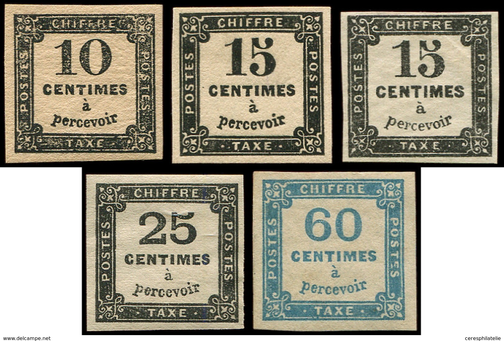 ** TAXE - 2, 3, 4, 5 Et 9, S Carrés De 1859-78, TB - 1859-1959 Oblitérés