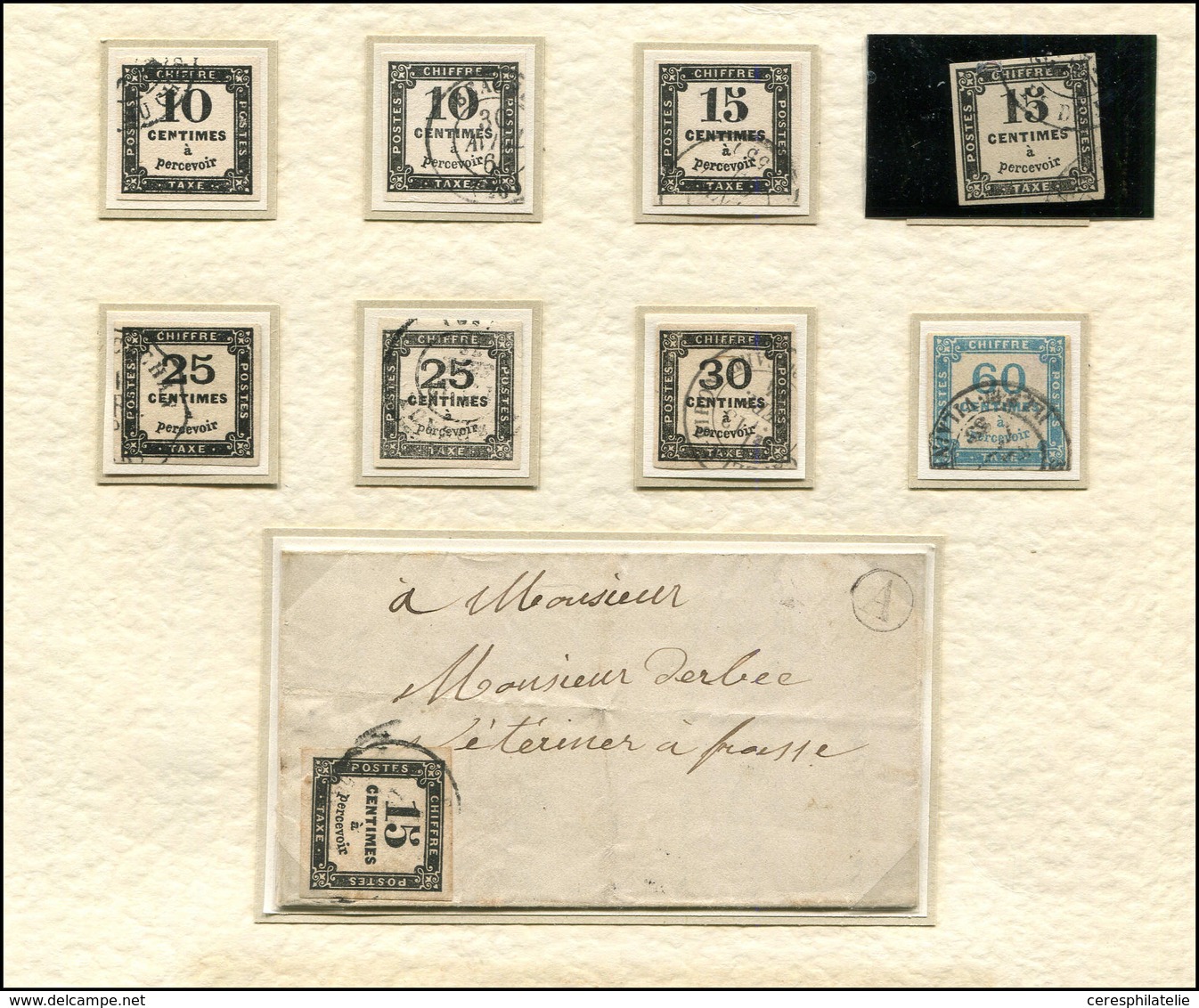 TAXE - 2, 2A, 3, 3B, 5, 5A, 6 Et 9, Tous Obl. + Une Lettre Affr. N°3, TB - 1859-1959 Oblitérés