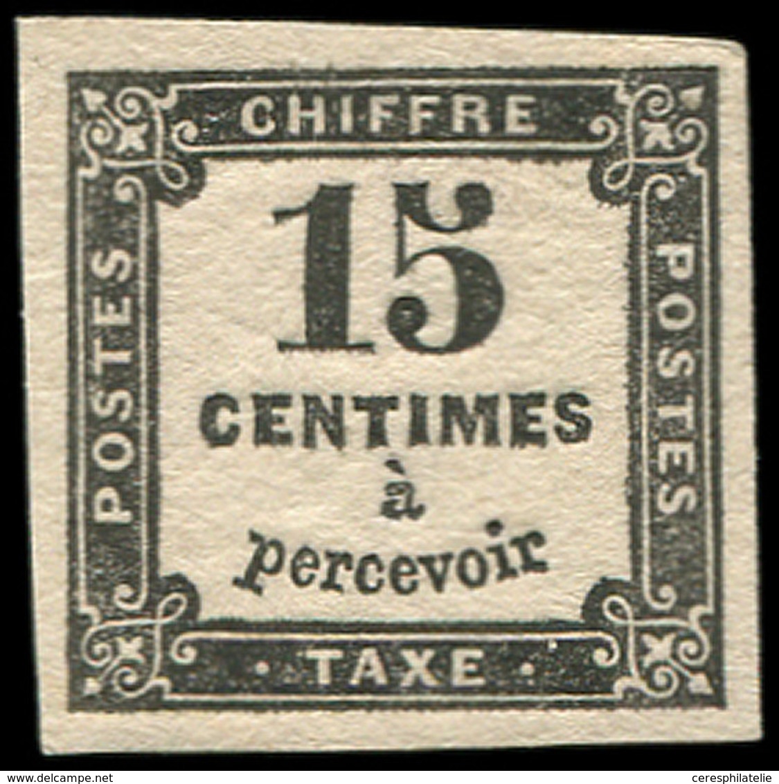 ** TAXE - 3B  15c. Noir Typo T II, TB - 1859-1959 Usati